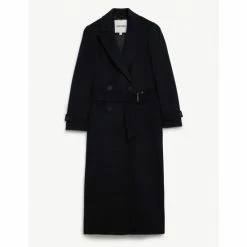 JAEGER Pure Wool Utility Coat Women Chocolate