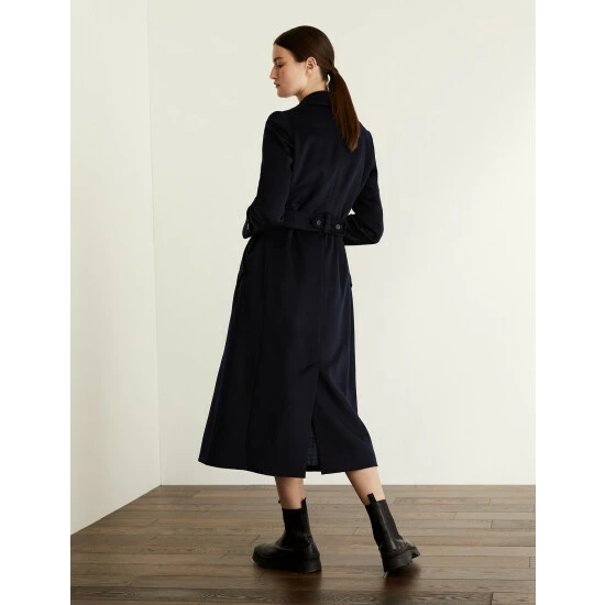 JAEGER Pure Wool Utility Coat Women Chocolate 5 JAEGER Pure Wool Utility Coat Women Chocolate - Image 5