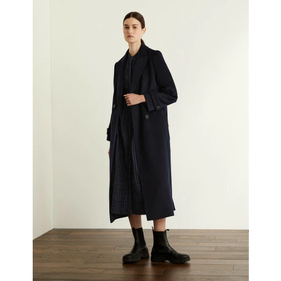 JAEGER Pure Wool Utility Coat Women Chocolate 7 JAEGER Pure Wool Utility Coat Women Chocolate - Image 7