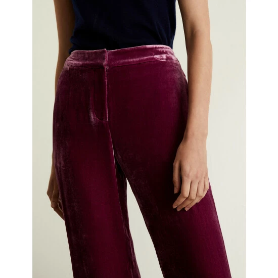JAEGER Velvet Trousers With Silk Women Pink 7 JAEGER Velvet Trousers With Silk Women Pink - Image 7