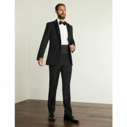 JAEGER Tailored Fit Wool Tuxedo Jacket Men Black -JAEGER Shop unnamed file 258