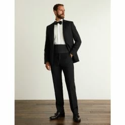 JAEGER Tailored Fit Wool Tuxedo Jacket Men Black -JAEGER Shop unnamed file 259