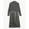 JAEGER Geometric Midi Shirt Dress Women Black/white