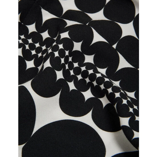 JAEGER Geometric Midi Shirt Dress Women Black/white 6 JAEGER Geometric Midi Shirt Dress Women Black/white - Image 6