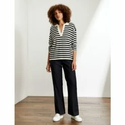 JAEGER Pure Merino Wool Striped Polo Neck Jumper Women Navy/white 13 JAEGER Pure Merino Wool Striped Polo Neck Jumper Women Navy/white -JAEGER Shop unnamed file 280