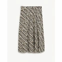 JAEGER Pure Silk Printed Midi A-Line Skirt Women Multi/neutral