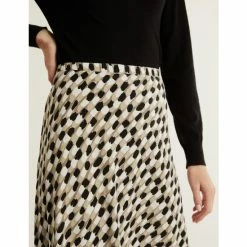 JAEGER Pure Silk Printed Midi A-Line Skirt Women Multi/neutral -JAEGER Shop unnamed file 287