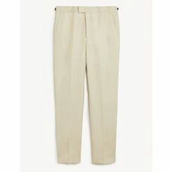 JAEGER Tailored Fit Silk And Linen Trousers Men Stone