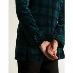 JAEGER Tailored Fit Italian Velvet Checked Jacket Men Navy -JAEGER Shop unnamed file 30