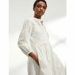 JAEGER Pure Cotton Broderie Midi Waisted Dress Women White 13 JAEGER Pure Cotton Broderie Midi Waisted Dress Women White -JAEGER Shop unnamed file 304