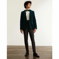 JAEGER Tailored Fit Italian Velvet Checked Jacket Men Navy -JAEGER Shop unnamed file 31