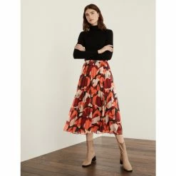 JAEGER Floral Pleated Midaxi Skirt Women Red Mix 13 JAEGER Floral Pleated Midaxi Skirt Women Red Mix -JAEGER Shop unnamed file 320