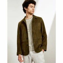 JAEGER Suede Leather Utility Jacket Men Olive 13 JAEGER Suede Leather Utility Jacket Men Olive -JAEGER Shop unnamed file 328