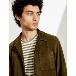 JAEGER Suede Leather Utility Jacket Men Olive 14 JAEGER Suede Leather Utility Jacket Men Olive -JAEGER Shop unnamed file 329