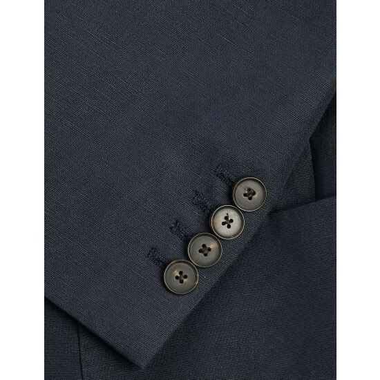 JAEGER Tailored Fit Silk And Linen Double Breasted Jacket Men Navy 10 JAEGER Tailored Fit Silk And Linen Double Breasted Jacket Men Navy - Image 10