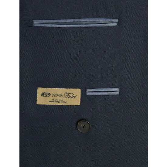 JAEGER Tailored Fit Silk And Linen Double Breasted Jacket Men Navy 11 JAEGER Tailored Fit Silk And Linen Double Breasted Jacket Men Navy - Image 11