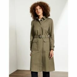 JAEGER Pure Cotton Belted Trench Coat Women Olive 10 JAEGER Pure Cotton Belted Trench Coat Women Olive -JAEGER Shop unnamed file 347