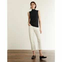 JAEGER Pure Cashmere Roll Neck Sleeveless Jumper Women Navy -JAEGER Shop unnamed file 360