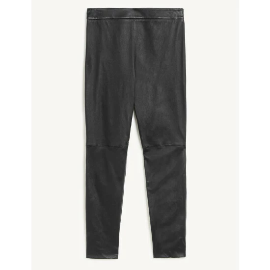 JAEGER Leather Skinny Trousers Women Brown 1 JAEGER Leather Skinny Trousers Women Brown