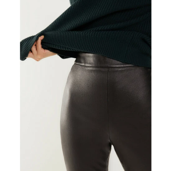 JAEGER Leather Skinny Trousers Women Brown 2 JAEGER Leather Skinny Trousers Women Brown - Image 2