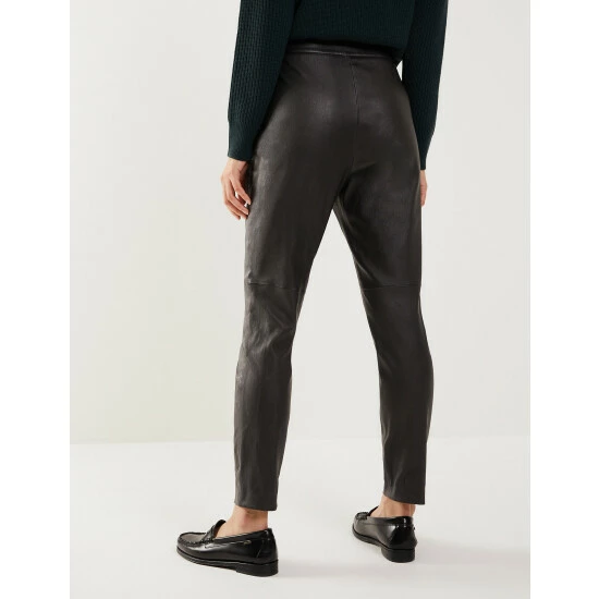 JAEGER Leather Skinny Trousers Women Brown 5 JAEGER Leather Skinny Trousers Women Brown - Image 5