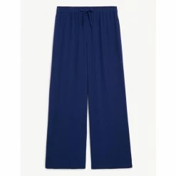 JAEGER Pure Silk Wide Leg Trousers Women Ink