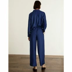 JAEGER Pure Silk Wide Leg Trousers Women Ink 16 JAEGER Pure Silk Wide Leg Trousers Women Ink -JAEGER Shop unnamed file 376