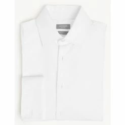 JAEGER Regular Fit Cotton Marcella Bib Front Dress Shirt Men White