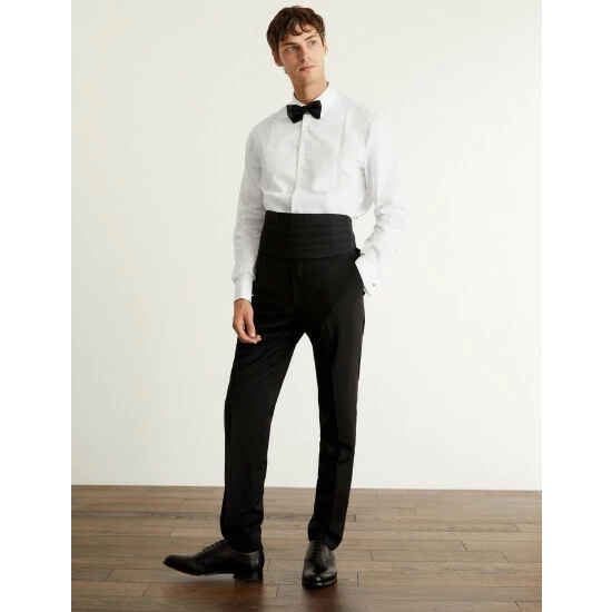 JAEGER Regular Fit Cotton Marcella Bib Front Dress Shirt Men White 3 JAEGER Regular Fit Cotton Marcella Bib Front Dress Shirt Men White - Image 3