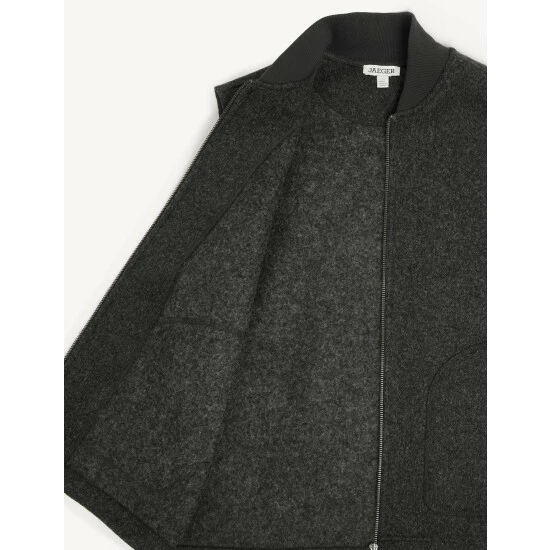 JAEGER Italian Wool Blend Fleece Gilet Men Charcoal 9 JAEGER Italian Wool Blend Fleece Gilet Men Charcoal - Image 9
