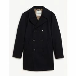 JAEGER Italian Wool Rich Peacoat Men Medium Navy