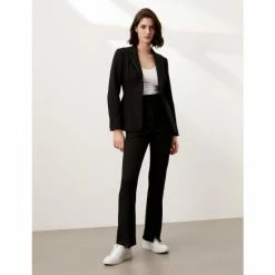 JAEGER Split Hem Straight Leg Trousers Women Black 9 JAEGER Split Hem Straight Leg Trousers Women Black -JAEGER Shop unnamed file 414