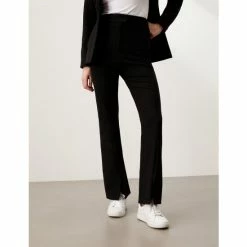 JAEGER Split Hem Straight Leg Trousers Women Black 10 JAEGER Split Hem Straight Leg Trousers Women Black -JAEGER Shop unnamed file 415