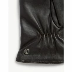 JAEGER Leather Touchscreen Gloves With Cashmere And Wool Lining Men Black -JAEGER Shop unnamed file 42