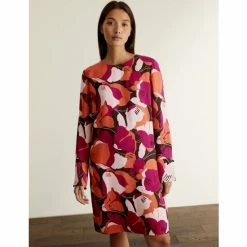 JAEGER Floral Round Neck Mini Shift Dress Women Red Mix 13 JAEGER Floral Round Neck Mini Shift Dress Women Red Mix -JAEGER Shop unnamed file 424