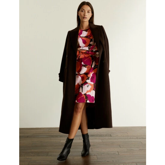 JAEGER Floral Round Neck Mini Shift Dress Women Red Mix 8 JAEGER Floral Round Neck Mini Shift Dress Women Red Mix - Image 8