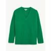 JAEGER Wool Rich V-Neck Jumper With Cashmere Women Bright Green