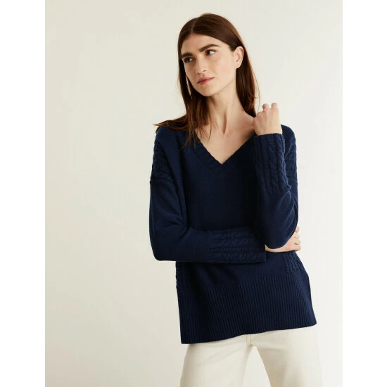 JAEGER Wool Rich V-Neck Jumper With Cashmere Women Bright Green 9 JAEGER Wool Rich V-Neck Jumper With Cashmere Women Bright Green - Image 9