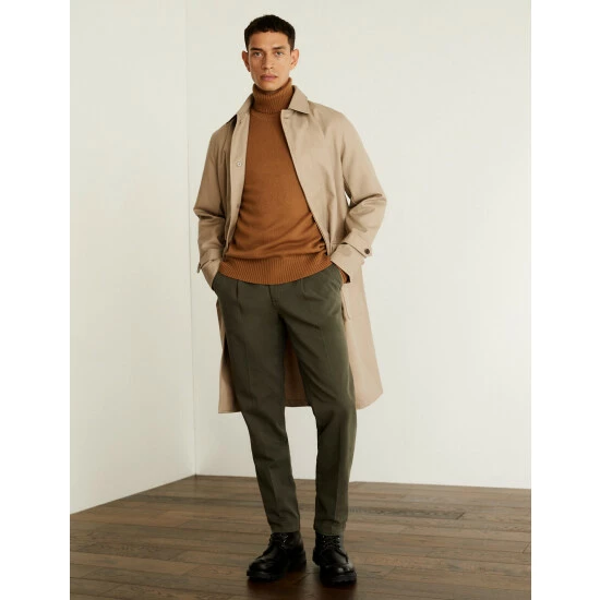 JAEGER Pure Cotton Water Repellent Trench Coat Men Beige 7 JAEGER Pure Cotton Water Repellent Trench Coat Men Beige - Image 7