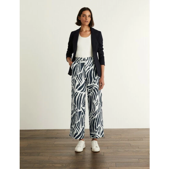 JAEGER Pure Linen Straight Leg Trousers Women Berry 7 JAEGER Pure Linen Straight Leg Trousers Women Berry - Image 7