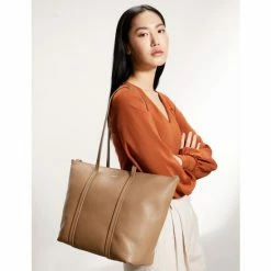 JAEGER Leather Tote Bag Women Black