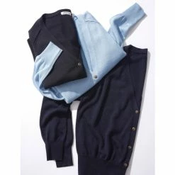 JAEGER Merino Wool Rich V-Neck Cardigan With Silk Women Light Blue 16 JAEGER Merino Wool Rich V-Neck Cardigan With Silk Women Light Blue -JAEGER Shop unnamed file 494