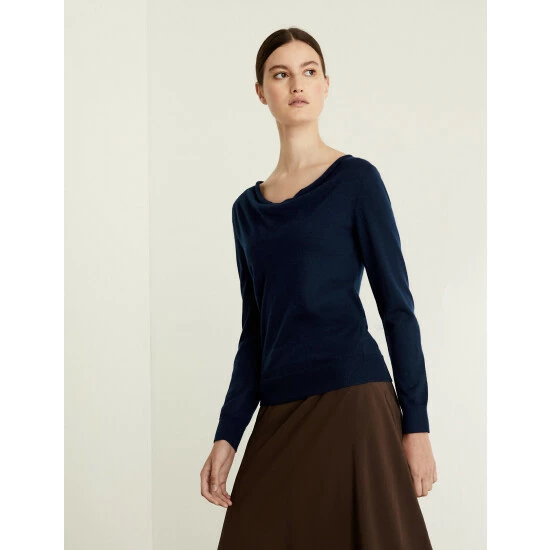 JAEGER Pure Cashmere Fitted Jumper Women Navy 9 JAEGER Pure Cashmere Fitted Jumper Women Navy - Image 9