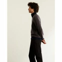 JAEGER Wool With Cashmere Half Zip Jumper Men Dark Grey -JAEGER Shop unnamed file 523