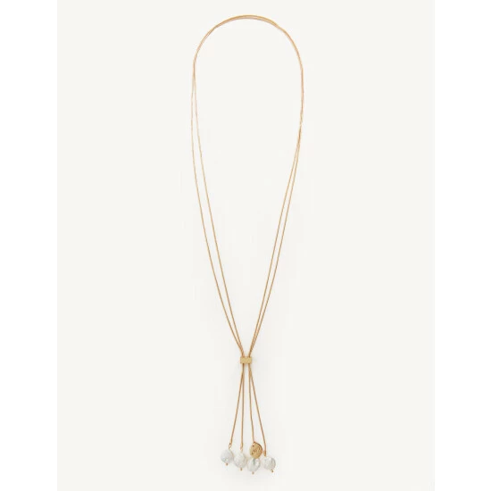 JAEGER Long Gold Tone Freshwater Pearl Necklace Women 1 JAEGER Long Gold Tone Freshwater Pearl Necklace Women