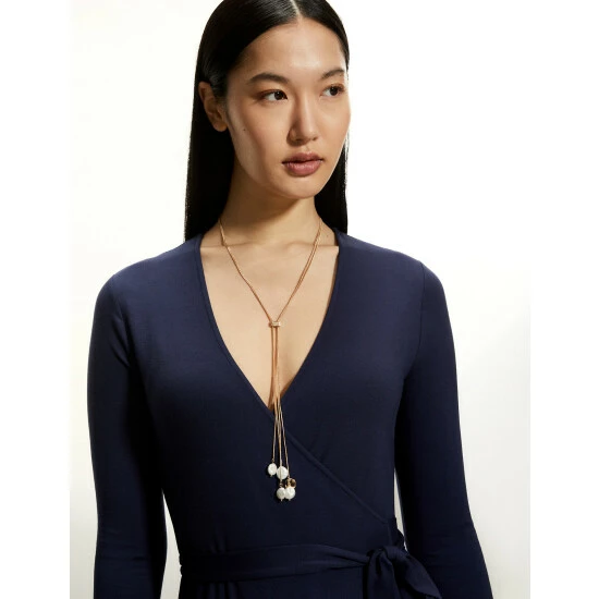 JAEGER Long Gold Tone Freshwater Pearl Necklace Women 3 JAEGER Long Gold Tone Freshwater Pearl Necklace Women - Image 3