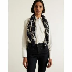 JAEGER Pure Silk Printed Scarf Women Black Mix -JAEGER Shop unnamed file 536