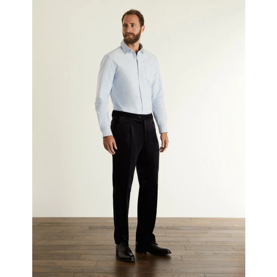 JAEGER Tailored Fit Italian Corduroy Trousers Men Chestnut 3 JAEGER Tailored Fit Italian Corduroy Trousers Men Chestnut - Image 3