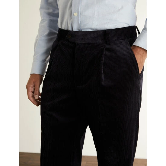 JAEGER Tailored Fit Italian Corduroy Trousers Men Chestnut 8 JAEGER Tailored Fit Italian Corduroy Trousers Men Chestnut - Image 8