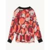 JAEGER Floral Long Sleeve Top Women Red Mix